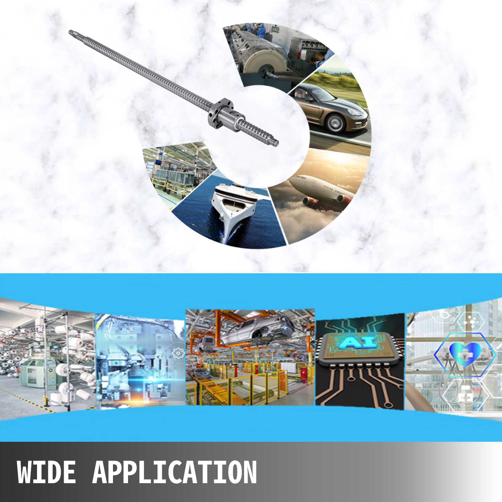 Anti-backlashed Ball screw SFU1605 500 RM1605 CNC Set Ball Nut Screw Nut Housing