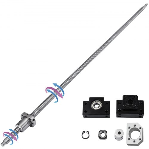 VEVOR Ballscrew RM1605-900mm Antibacklash Ball Screws with BF12 and BK12 End Support + Couplers for CNC Route Grinding Machine