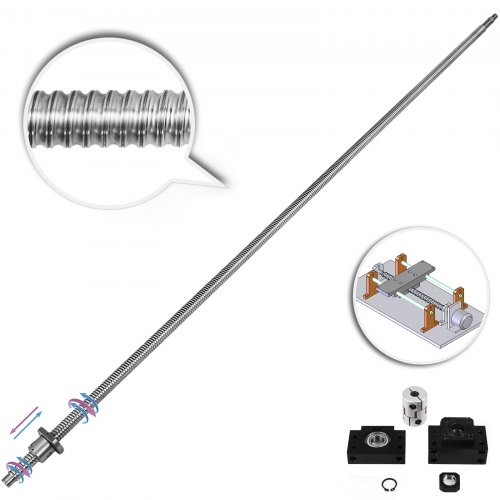 VEVOR Ball screw RM2505-1800mm 2505 SFU2505 BF/BK20 CNC Route Stamina Durable