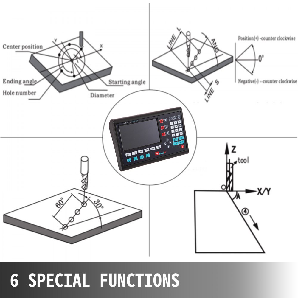 3axis Digital Readoutmill, Linear Encoder,lcd Screen,drofor Milling Machine