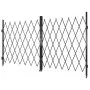 VEVOR Double Folding Security Gate, Lockable Scissor Gate with 360° Swivel Casters, Outdoor Barricade Steel Retractable Gates, for Entry Security, Garage, Warehouse & Pool, 145.67 x 86.81 in (W x H)