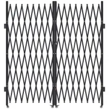 VEVOR Double Folding Security Gate, Lockable Scissor Gate with 360° Swivel Casters, Outdoor Barricade Steel Retractable Gates, for Entry Security, Garage, Warehouse & Pool, 155.12 x 86.81 in (W x H)