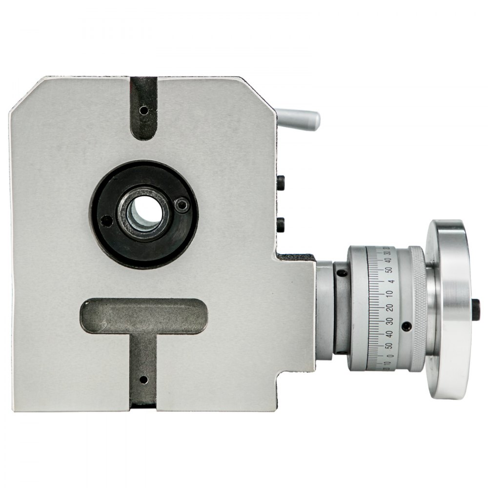 VEVOR rotary table close-up showing precision graduated dial and sturdy construction.