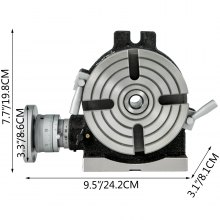 Mesa giratoria de 6 "(150 mm) _Placas divisorias verticales horizontales de 4 ranuras para fresadora