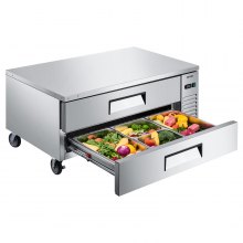 Commercial Chef Base Refrigerator Kitchen Prep Worktable 52 inch Dual Drawer