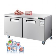 Commercial Freezer Prepration Worktable Stainless Steel 60 inch Double Door