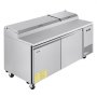 VEVOR 67"W Commercial Refrigerator, Pizza Prep Refrigerated Table, 20" Ultra Wide Countertop Food Prep Worktable, 20.3 Cu.Ft Single Door Salad Prep Fridge, 9 Pans Pizza Make Worktop with Cutting Board