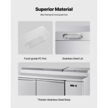 Commercial Refrigerated Pizza Prep Table Stainless Steel Fridge Double Door