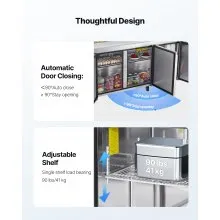 Commercial Refrigerated Sandwich Prep Workable Triple Door Stainless Steel