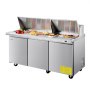 Commercial Refrigerated Sandwich Prep Workable Stainless Steel Triple Door
