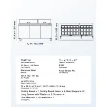 Commercial Refrigerated Sandwich Prep Workable Stainless Steel Triple Door