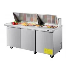 Commercial Refrigerated Sandwich Prep Workable Stainless Steel Triple Door