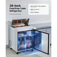 Commercial Refrigerated Sandwich Prep Worktable Stainless Steel Single Door