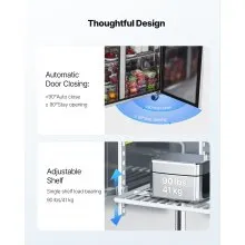 Commercial Refrigerated Sandwich Prep Worktable Double Door Stainless Steel