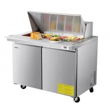 Commercial Refrigerated Sandwich Prep Worktable Double Door Stainless Steel