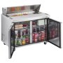 Refrigerador comercial VEVOR de 122 cm de ancho, mesa refrigerada de 12.5 pies cúbicos para preparar sándwiches, refrigerador Mega Top para preparar alimentos con 12 bandejas y tabla de cortar, refrigerador de acero inoxidable para preparar ensaladas para restaurantes y food trucks.