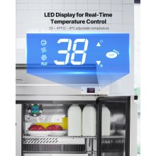 Commercial Refrigerated Sandwich Prep Worktable, Stainless Steel Double Door