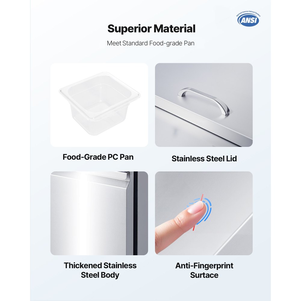 Refrigerador comercial VEVOR de 60" de ancho, mesa refrigerada para preparación de sándwiches de 15.4 pies cúbicos, refrigerador de preparación de alimentos Mega Top con 16 sartenes y tabla de cortar, refrigerador de acero inoxidable para preparación de ensaladas para restaurantes y food trucks.
