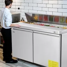 Commercial Sandwich Prep Table Refrigerator Double Door Stainless Steel