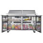 VEVOR 60"W Commercial Refrigerator, 15.4 Cu. Ft Sandwich Prep Refrigerated Table, Mega Top Food Prep Fridge with 24 Pans and Cutting Board, Stainless Steel Salad Prep Cooler for Restaurant, Food Truck