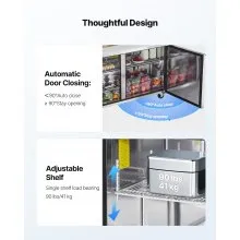Commercial Sandwich Prep Table Refrigerator Food Prep Fridge Double Door