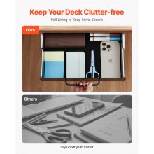 13 in Under Desk Drawer Organizer Slide-out Drawer Space Saver for Home Office