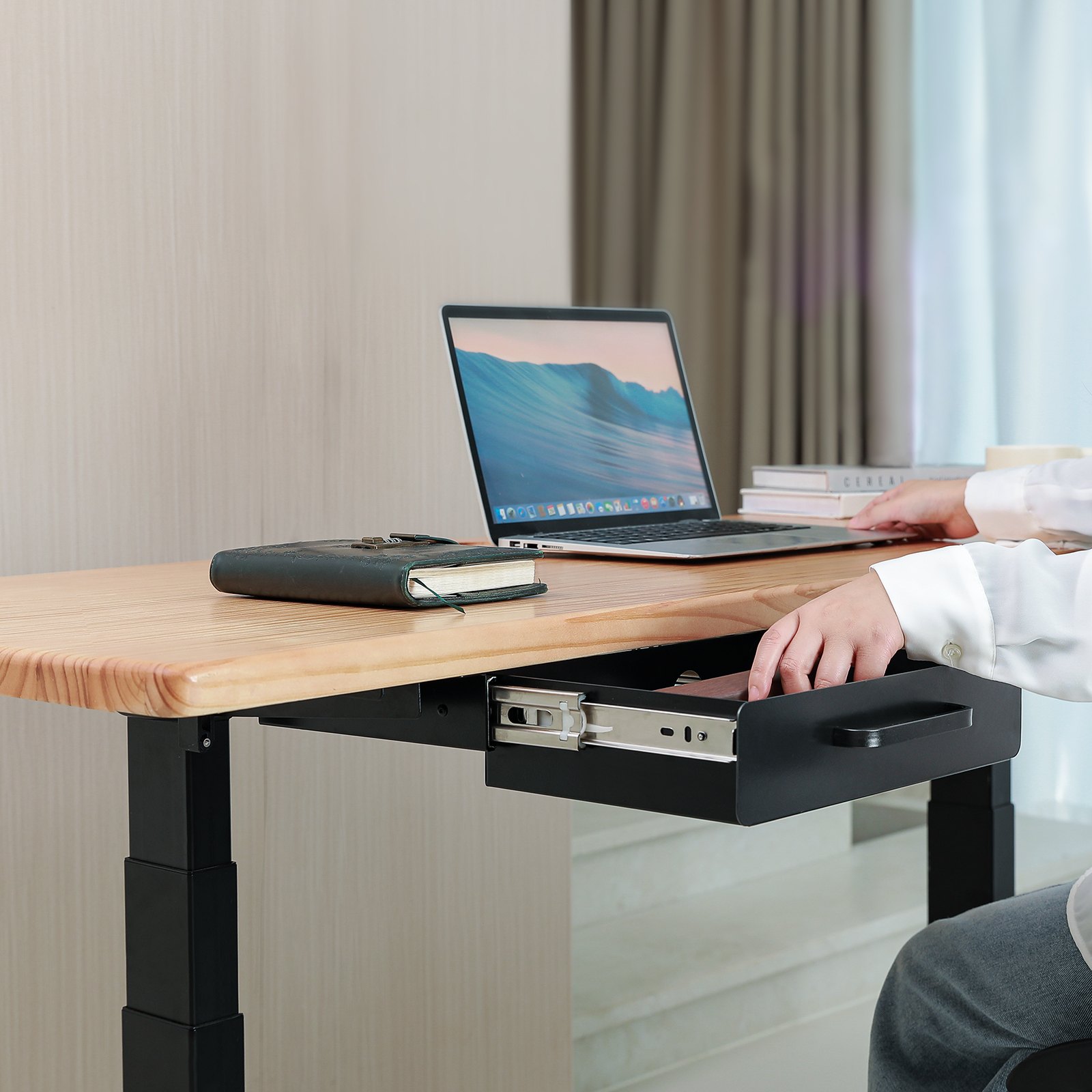 VEVOR 33 cm Under Skrivbord Låda Organizer Utdragbar låda Space Saver Hemmakontor