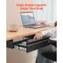 VEVOR 16" Wide Under Desk Drawer Slide Out, Under Desk Mounted Pull-out Drawer Attachment, Hidden Desktop Storage Organizer, Under Table Pencil Drawer for office Home Sit Stand Workstation, 17x9x4 in