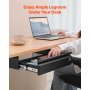 VEVOR 16" Wide Under Desk Drawer Slide Out, Under Desk Mounted Pull-out Drawer Attachment, Hidden Desktop Storage Organizer, Under Table Pencil Drawer for office Home Sit Stand Workstation, 17x9x4 in