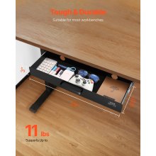 22 in Under Desk Drawer Organizer Slide-out Drawer Space Saver for Home Office