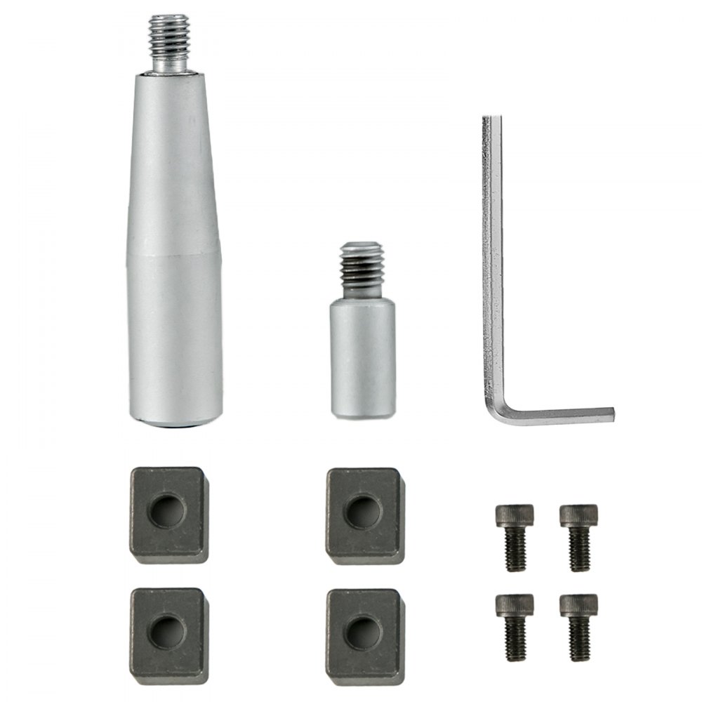 VEVOR rotary table accessory set including pins, hex key, blocks, and screws.