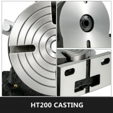 VEVOR Rotary Table 8" Vertical & Horizontal Rotary Table, 8Inch Horizontal Vertical HV8 Precision 3MT Milling Drilling Machine Vernier Reading Milling Drilling Boring for Milling Machine