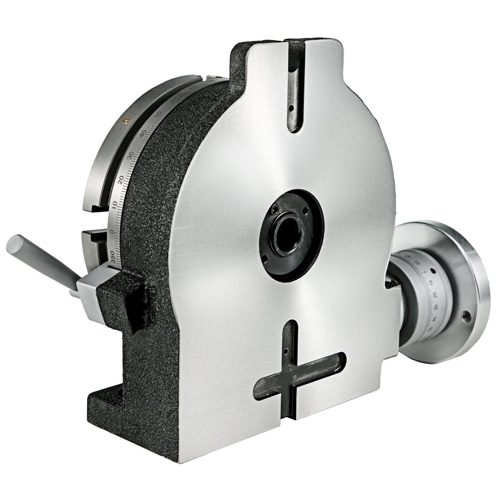 VEVOR rotary table with precision scale and adjustment handle for machining tasks.