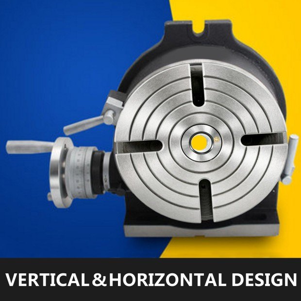 VEVOR rotary table, silver rotary table wheel with vertical &amp; horizontal design.