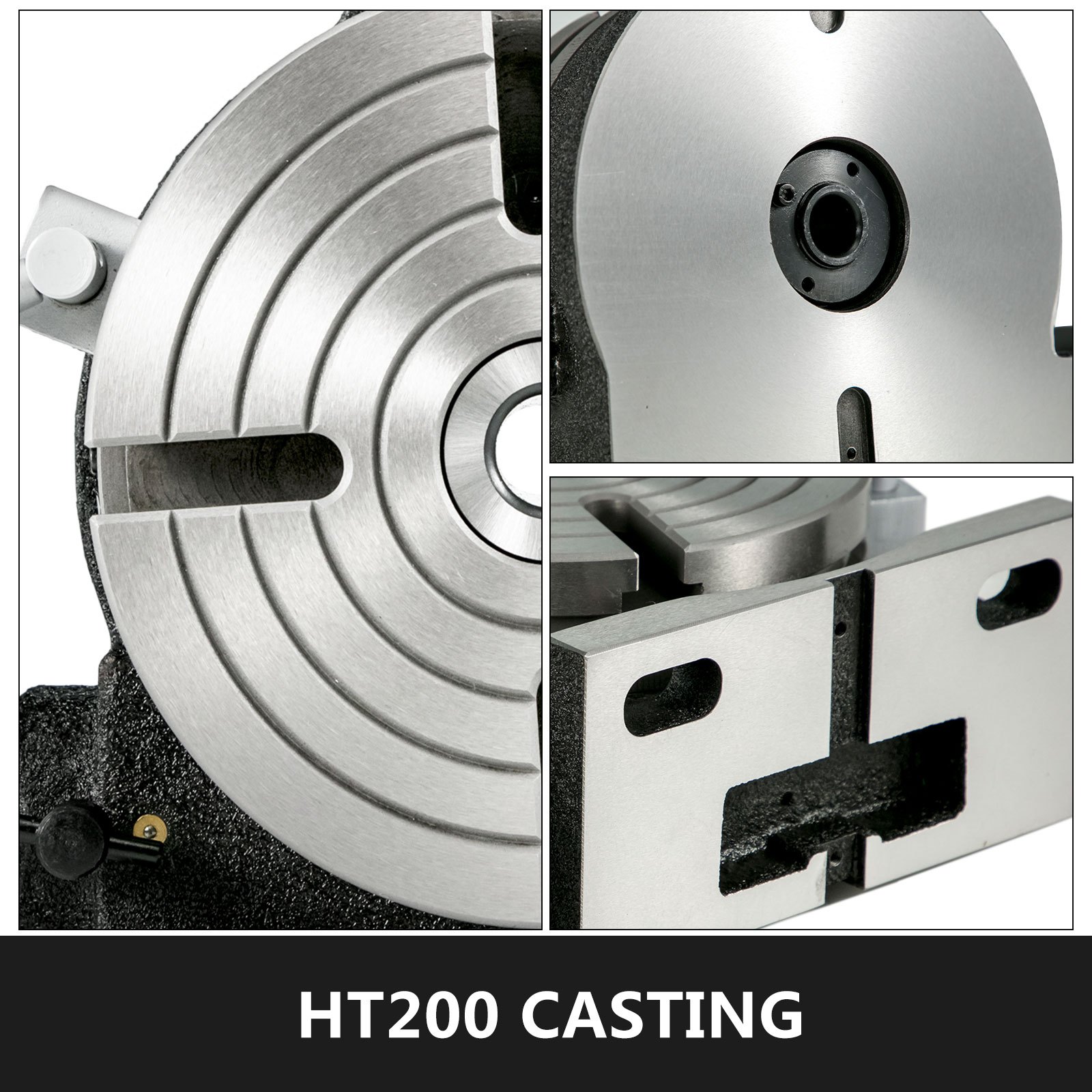 VEVOR rotary table with ht200 casting for precision machining.