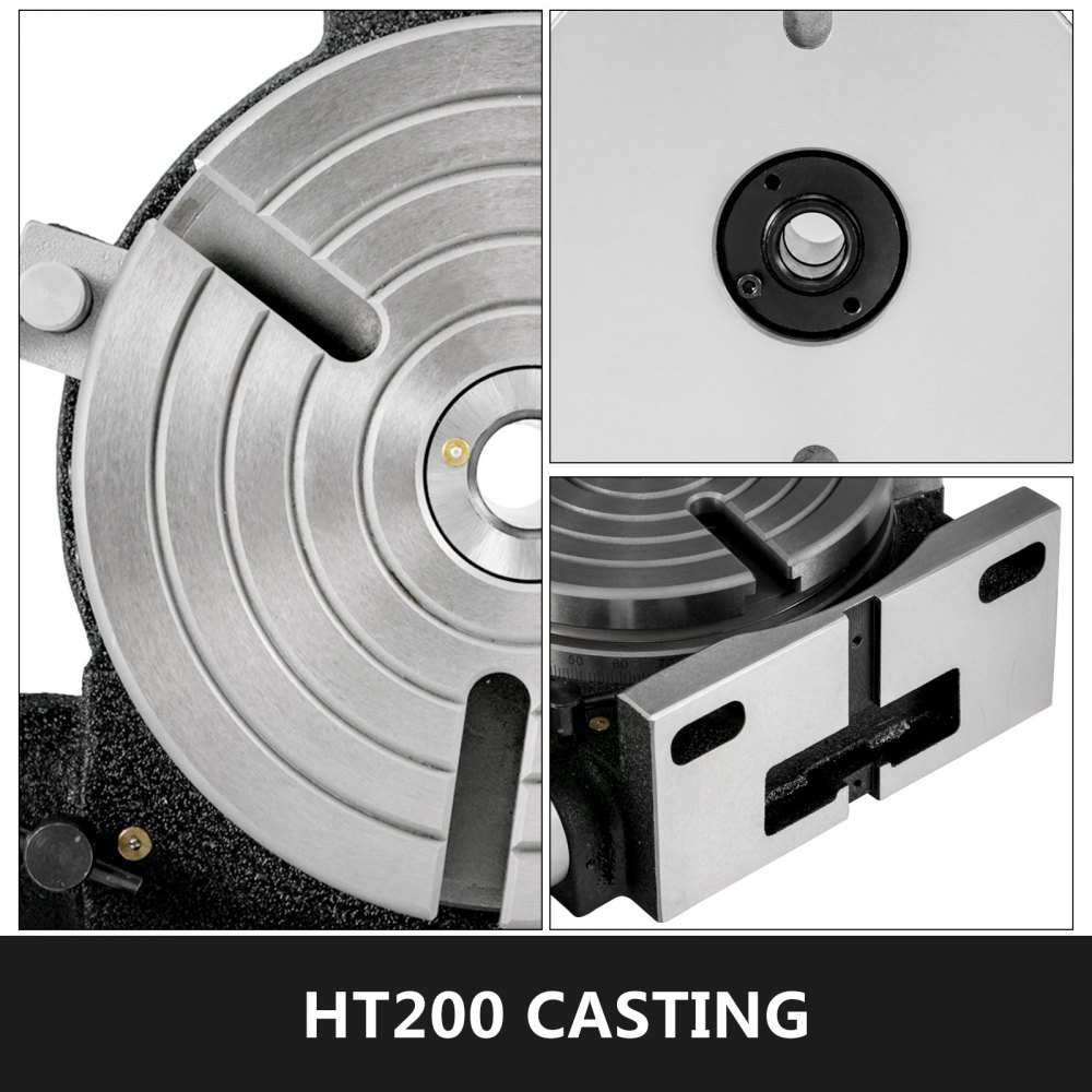 VEVOR Rotary Table 8 Inch/200 MM Horizontal Vertical Rotary Table 3-Slot Rotary Table for Milling Machine MT-3 Rotary Table for Milling 360 Degrees Precision Rotary Table