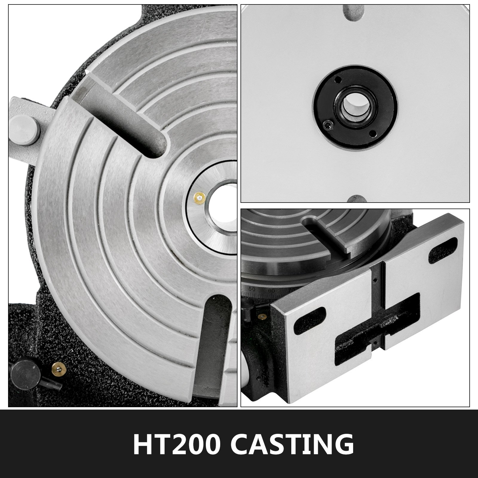 VEVOR Rotary Table 8 Inch/200 MM Horizontal Vertical Rotary Table 3-Slot Rotary Table for Milling Machine MT-3 Rotary Table for Milling 360 Degrees Precision Rotary Table