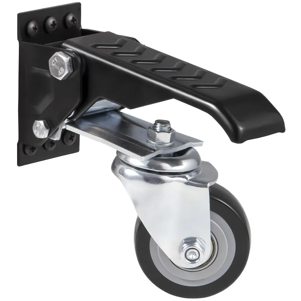 VEVOR Workbench Caster Wheels, 74.8kg Load Capacity, Set of 4, 6.3cm Heavy Duty Retractable Casters, Side Mounted Adjustable Stepdown Wheels with 360° Swivel for Workbenches, Tables, and Equipment