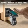 VEVOR Workbench Caster Wheels, 74.8kg Load Capacity, Set of 4, 6.3cm Heavy Duty Retractable Casters, Side Mounted Adjustable Stepdown Wheels with 360° Swivel for Workbenches, Tables, and Equipment
