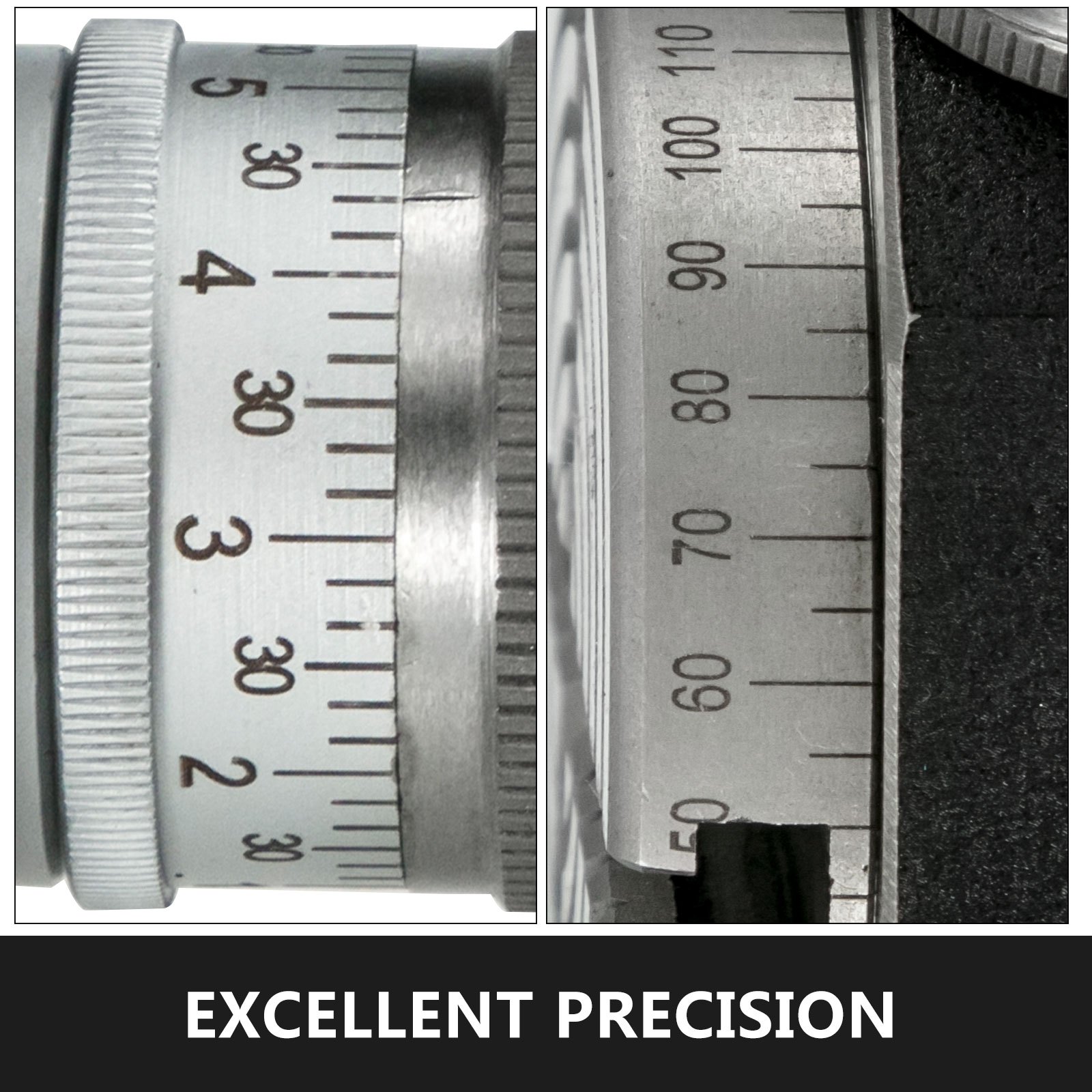 close-up of the VEVOR rotary table with precision measurement markings.