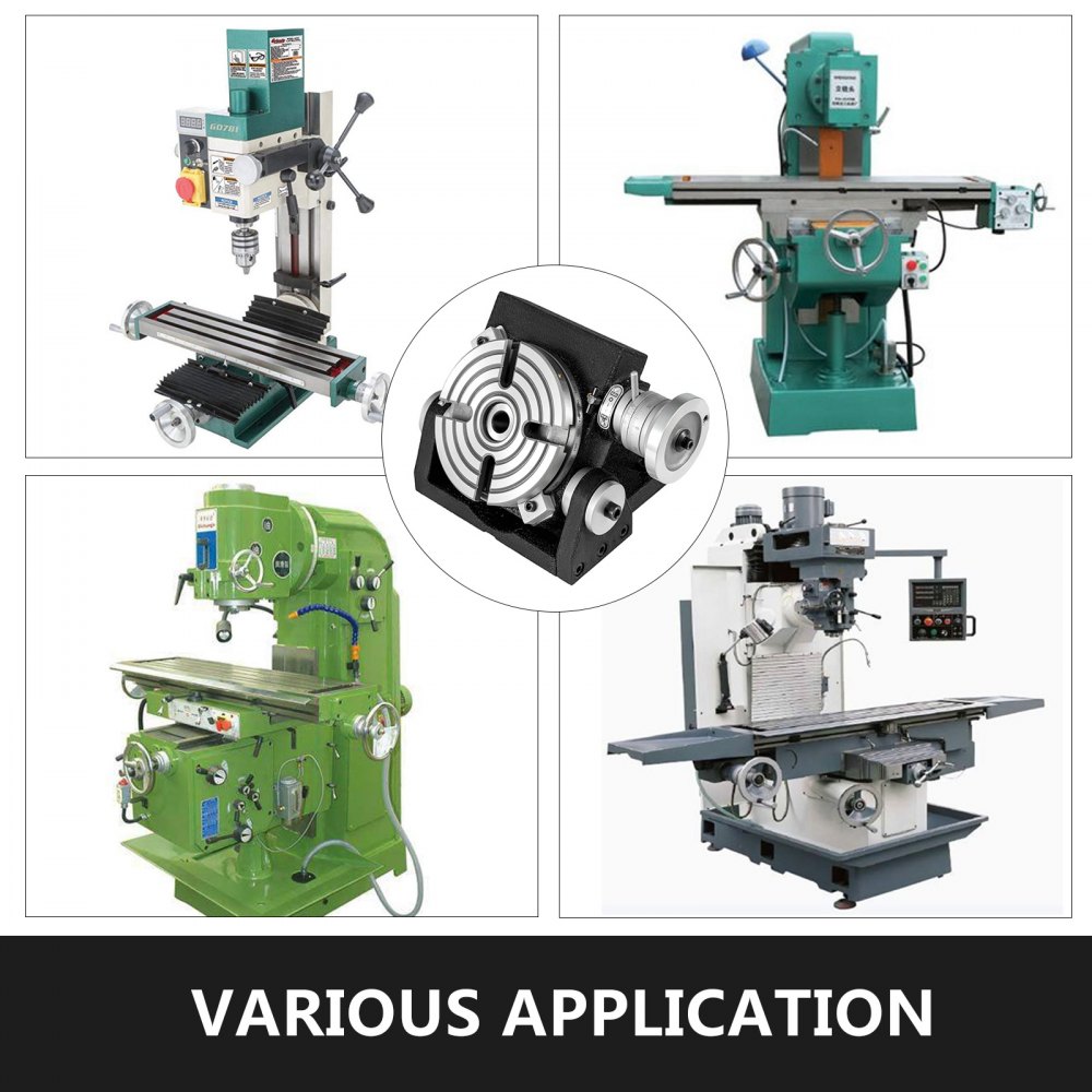Rotary Table 6" 150mm Tilting 4-Slot MT-2 1:90 Ratio MT-2 Bore Milling Drilling