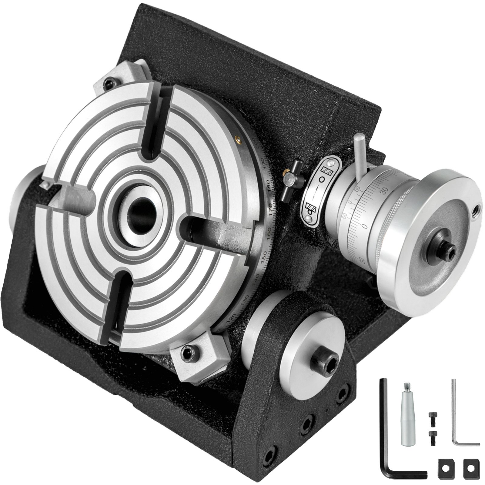 Rotary Table 6" 150mm Tilting 4-Slot MT-2 1:90 Ratio MT-2 Bore Milling Drilling