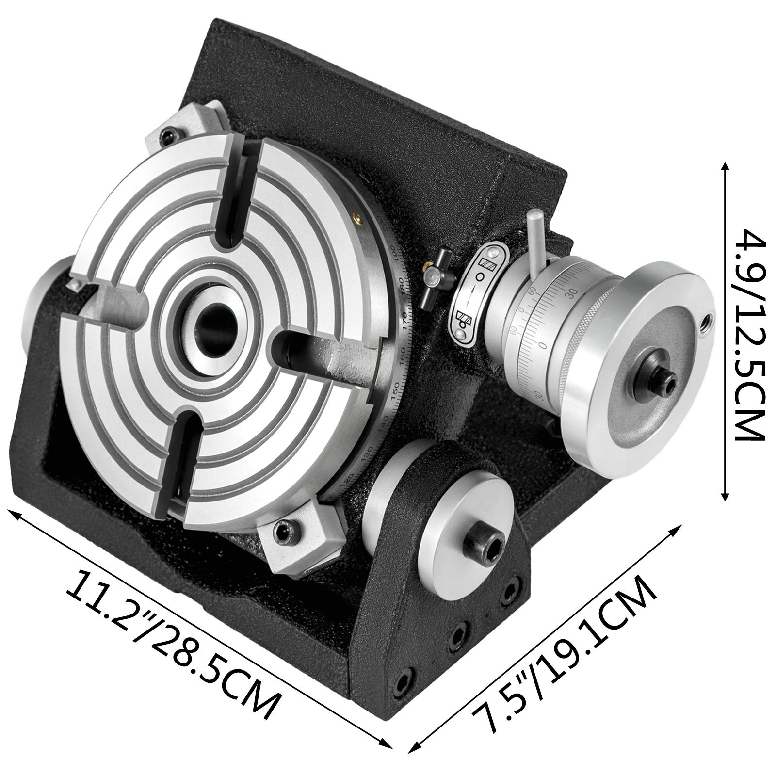 Rotary Table 6" 150mm Tilting 4-Slot MT-2 1:90 Ratio MT-2 Bore Milling Drilling