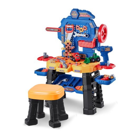 VEVOR Kids Workbench 181 pcs Tool Bench with Realistic Tools and Electric Drill