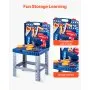 VEVOR Kids Workbench, 56 pcs, Kids Tool Bench with Realistic Tools and Electric Drill, Pretend Play Construction Workbench Toys for Toddlers, Toddler Work Bench Learning Gift for Boys & Girls Age 3+