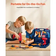 Kids Workbench 56 pcs Tool Bench with Realistic Tools and Electric Drill
