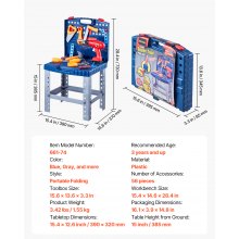 Kids Workbench 56 pcs Tool Bench with Realistic Tools and Electric Drill