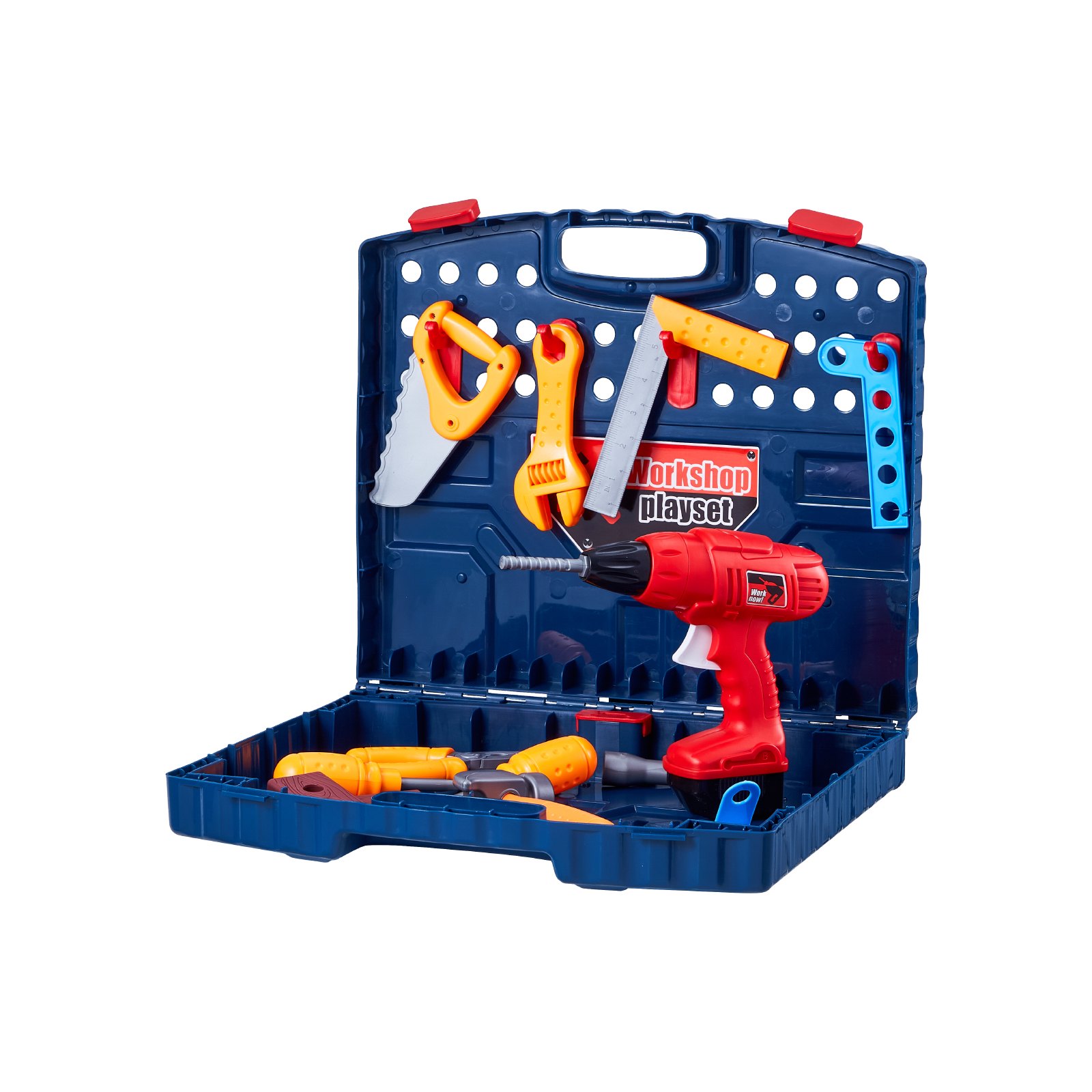 VEVOR Kids Workbench, 56 pcs, Kids Tool Bench with Realistic Tools and Electric Drill, Pretend Play Construction Workbench Toys for Toddlers, Toddler Work Bench Learning Gift for Boys & Girls Age 3+