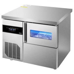 VEVOR Commercial Ice Maker Machine, 132 lbs/24H Stainless Steel Ice Machine with Worktop, 30 lbs Ice Storage Bin & Touch Screen, Self-Cleaning Freestanding Ice Making for Home Bar Restaurant Kitchen | VEVOR US