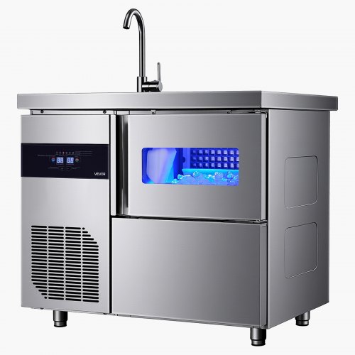 VEVOR Commercial Ice Maker Machine, 132 lbs/24H Stainless Steel